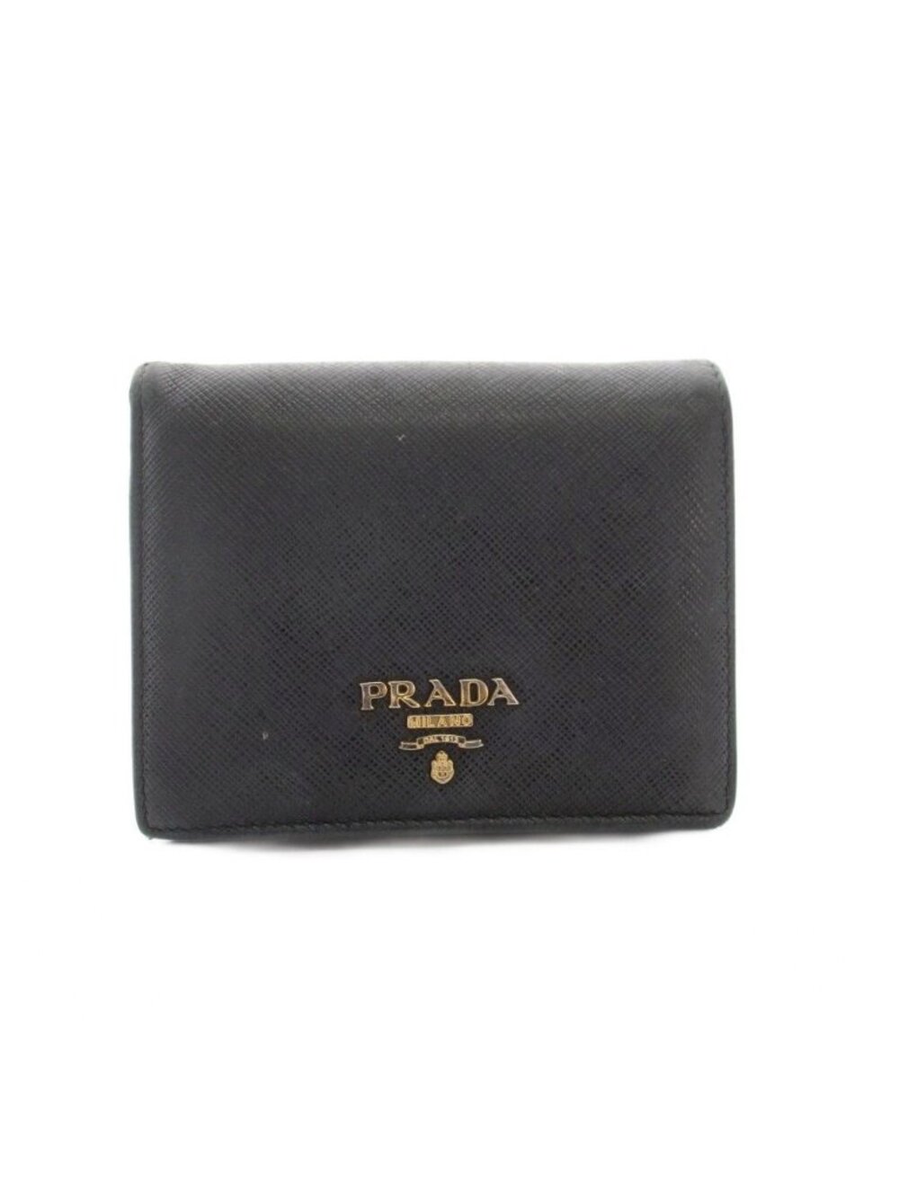 Prada Bifold Wallet with Coin Purse Leather Black